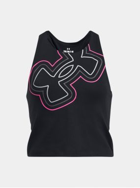 Čierne športové tielko Under Armour Motion Branded Crop Tank