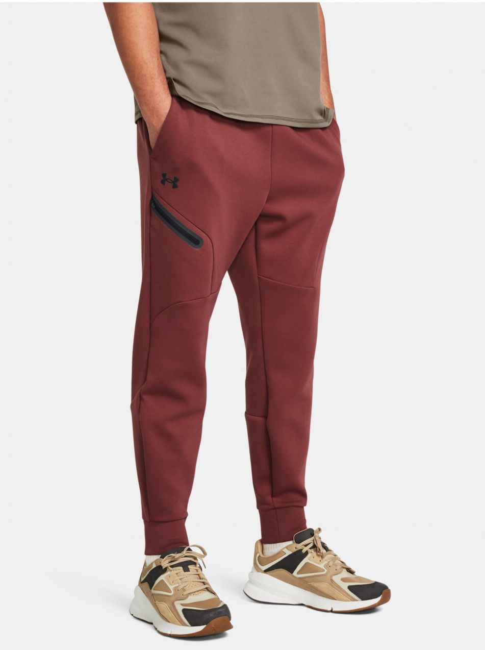 Vínové športové tepláky Under Armour UA Unstoppable Flc Joggers
