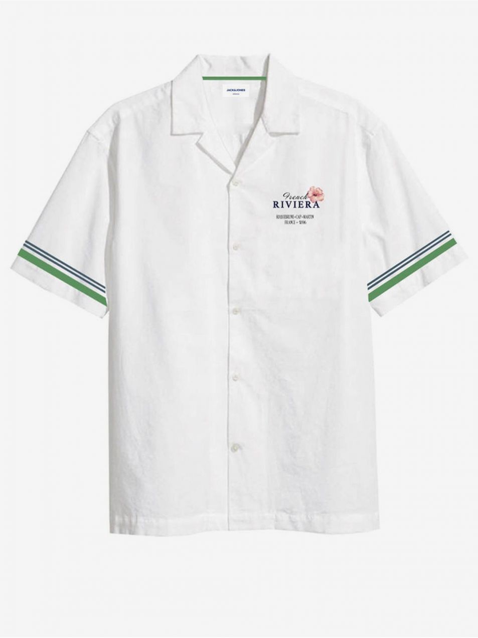 Biela pánska košeľa s krátkym rukávom Jack & Jones Riviera
