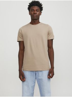 Béžové pánske basic tričko Jack & Jones Organic