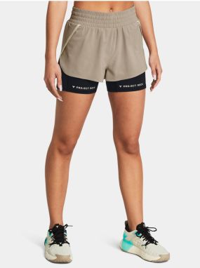 Svetlo hnedé dámske športové kraťasy Under Armour Pjt Rck Flex Short