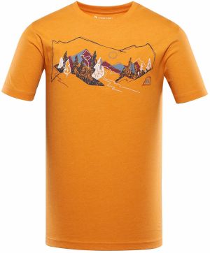 Oranžové pánske rýchloschnúce žíhané tričko ALPINE PRO Bolen