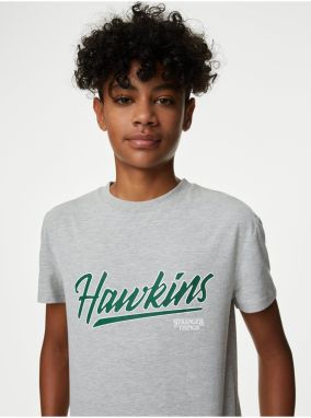 Šedé chlapčenské tričko s nápisom Marks & Spencer