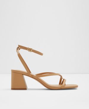 Béžové dámske kožené sandále Aldo Adrauder