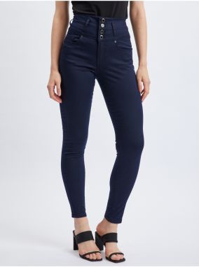 Tmavomodré dámske skinny fit nohavice ORSAY