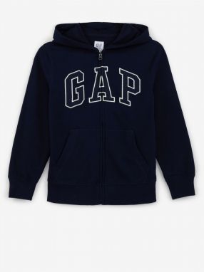 Tmavomodrá chlapčenská mikina na zips s kapucňou GAP