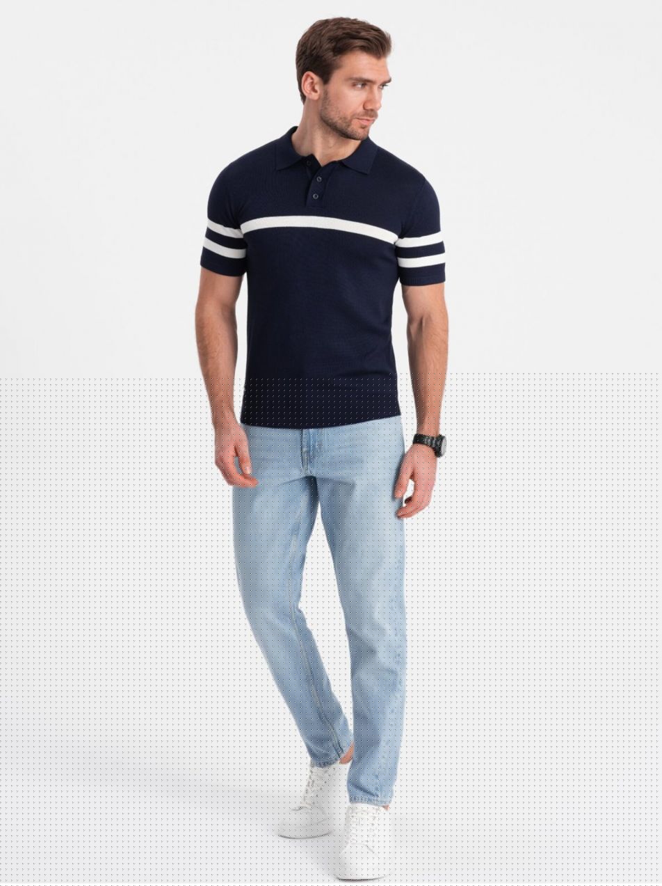 Tmavomodrá pánska polokošeľa Ombre Clothing