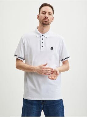 Biele pánske polo tričko KARL LAGERFELD
