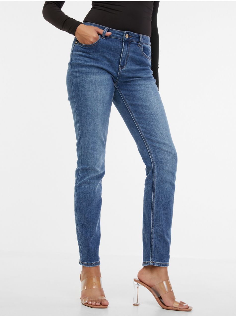 Modré dámske slim fit džínsy ORSAY