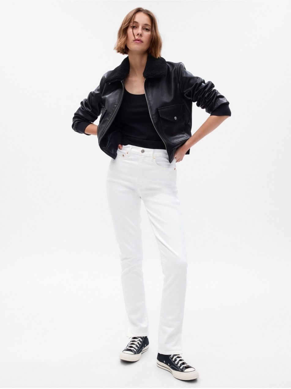 Biele dámske slim fit džínsy GAP