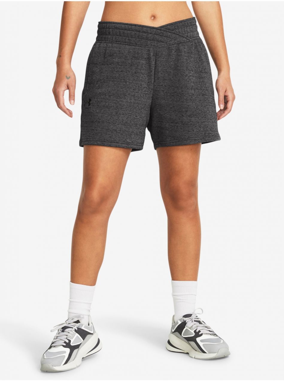 Tmavosivé dámske športové kraťasy Under Armour UA Rival Terry Short