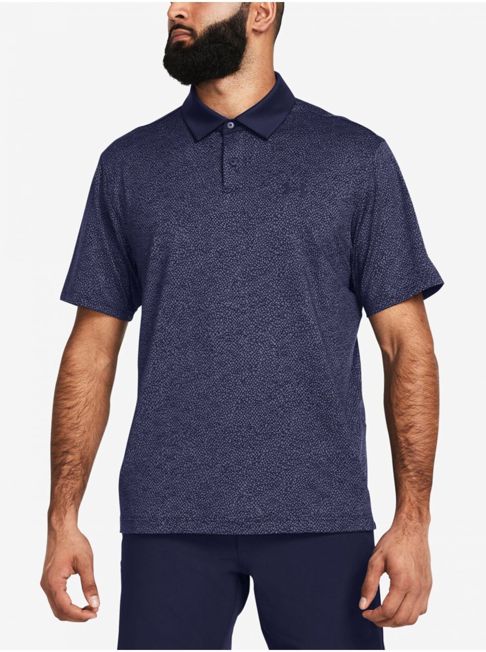 Tmavomodré pánske športové polo tričko Under Armour UA T2G Printed Polo