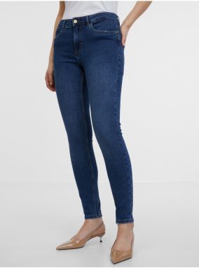 Tmavomodré dámske skinny fit džínsy ORSAY