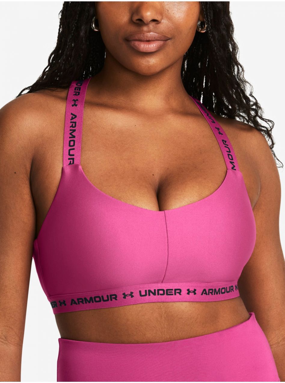 Ružová dámska športová podprsenka Under Armour Crossback Low-PNK