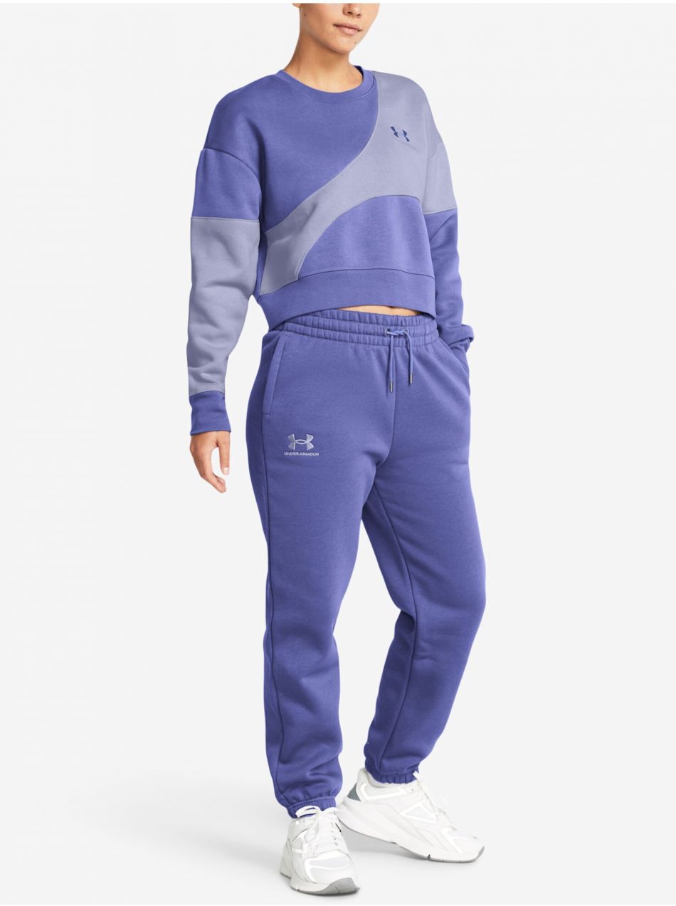 Fialové dámske tepláky Under Armour Essential Fleece Joggers-PPL