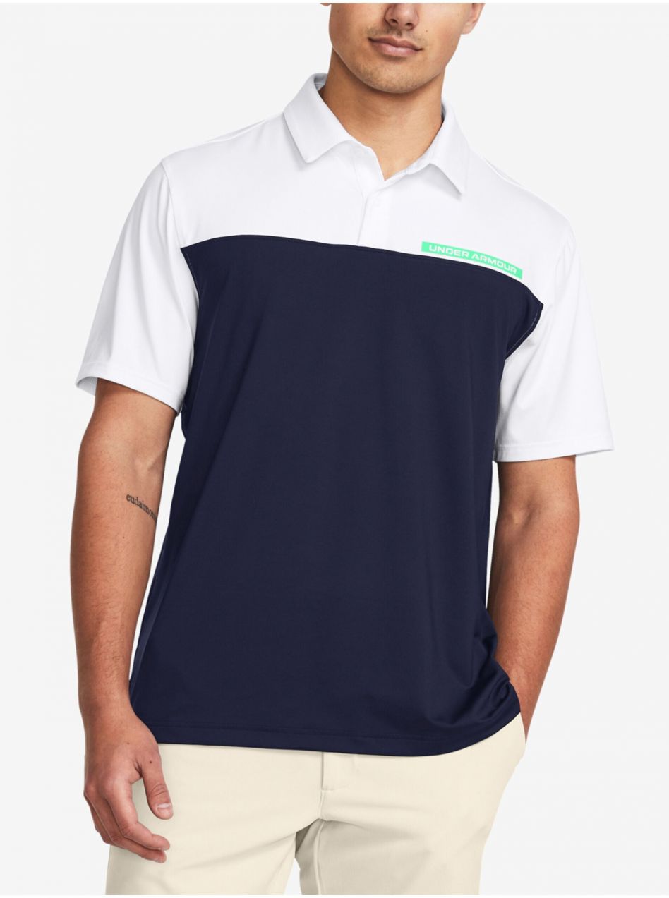 Tmavomodré pánske polo tričko Under Armour UA T2G Color Block Polo