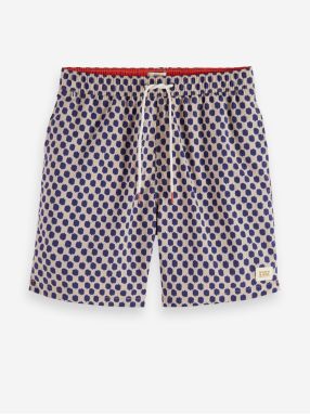 Modro-béžové pánske vzorované plavky Scotch & Soda