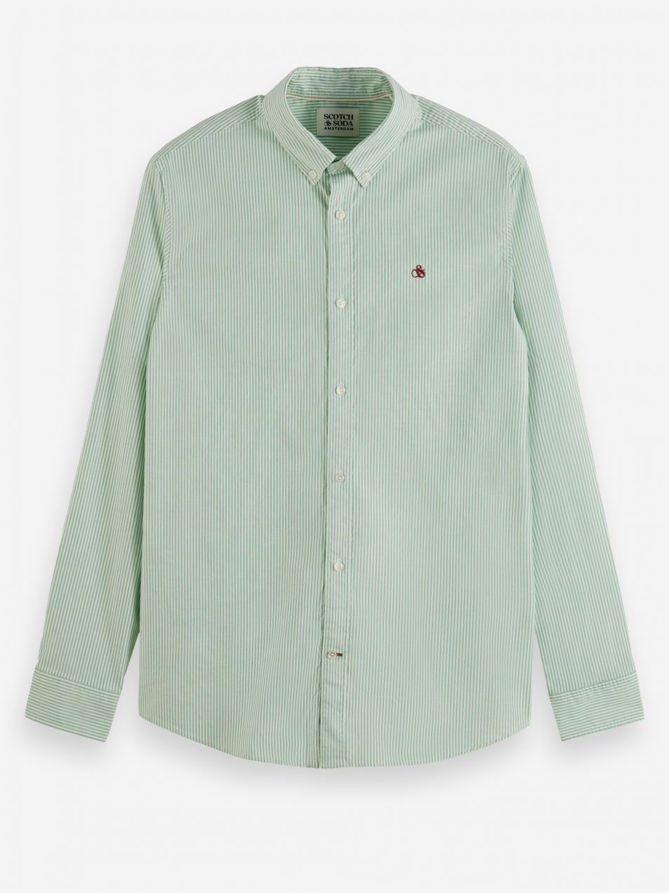 Svetlo zelená pánska pruhovaná košeľa Scotch & Soda Essential Oxford
