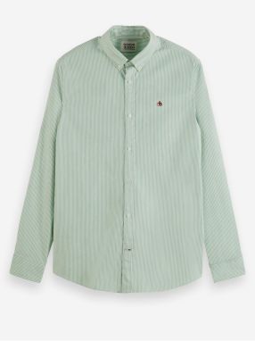 Svetlo zelená pánska pruhovaná košeľa Scotch & Soda Essential Oxford