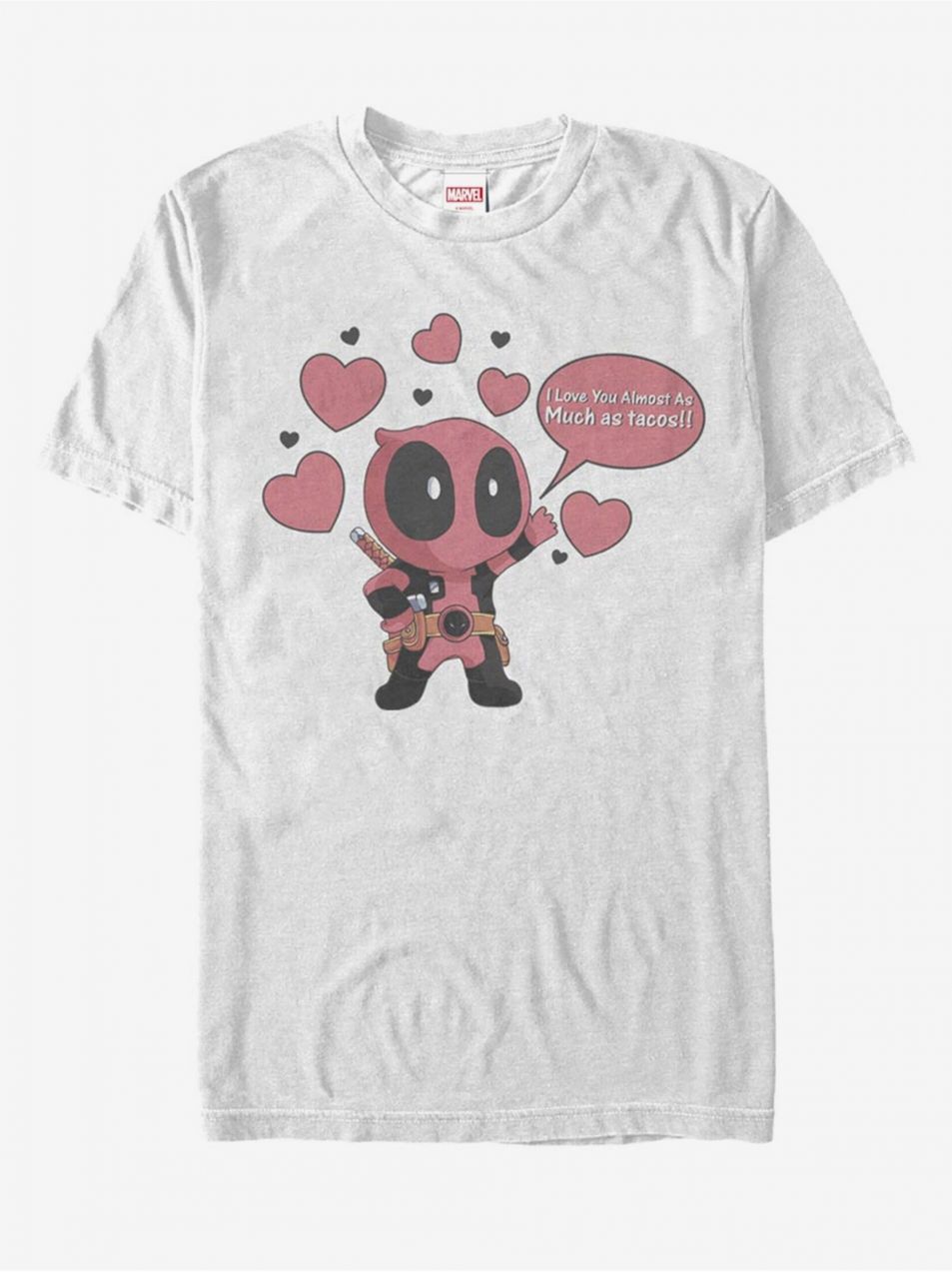 Biele unisex tričko Marvel Love Tacos