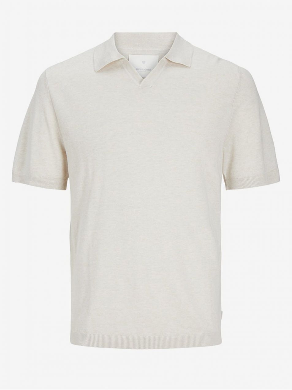 Krémové pánske polo tričko s prímesou ľanu Jack & Jones