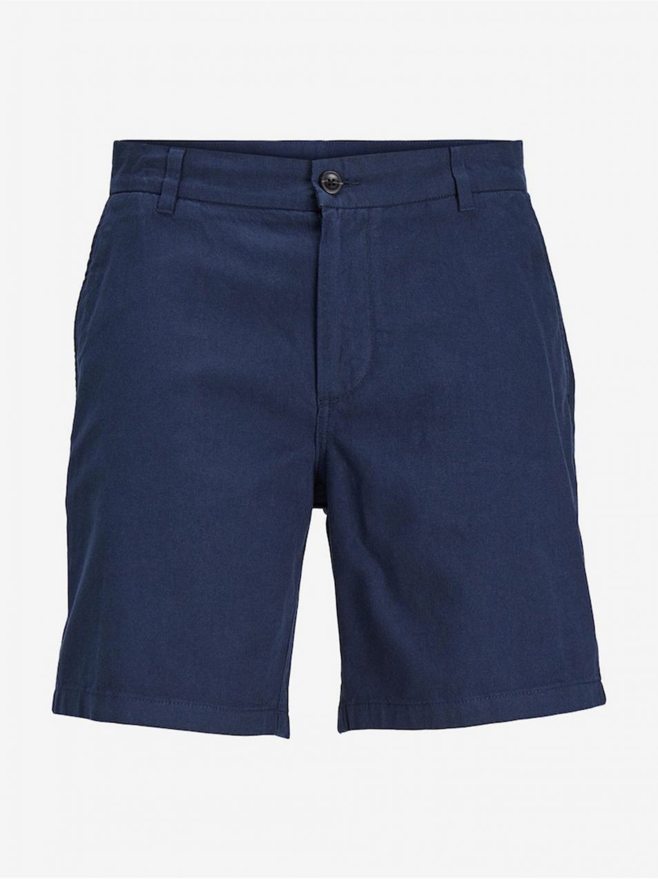 Tmavomodré pánske chino kraťasy s prímesou ľanu Jack & Jones Ace