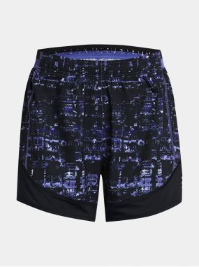 Čierno-fialové dámske vzorované športové kraťasy Under Armour UA W's Ch. Pre