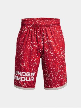 Červené chlapčenské vzorované šortky Under Armour UA Stunt 3.0 Plus Shorts