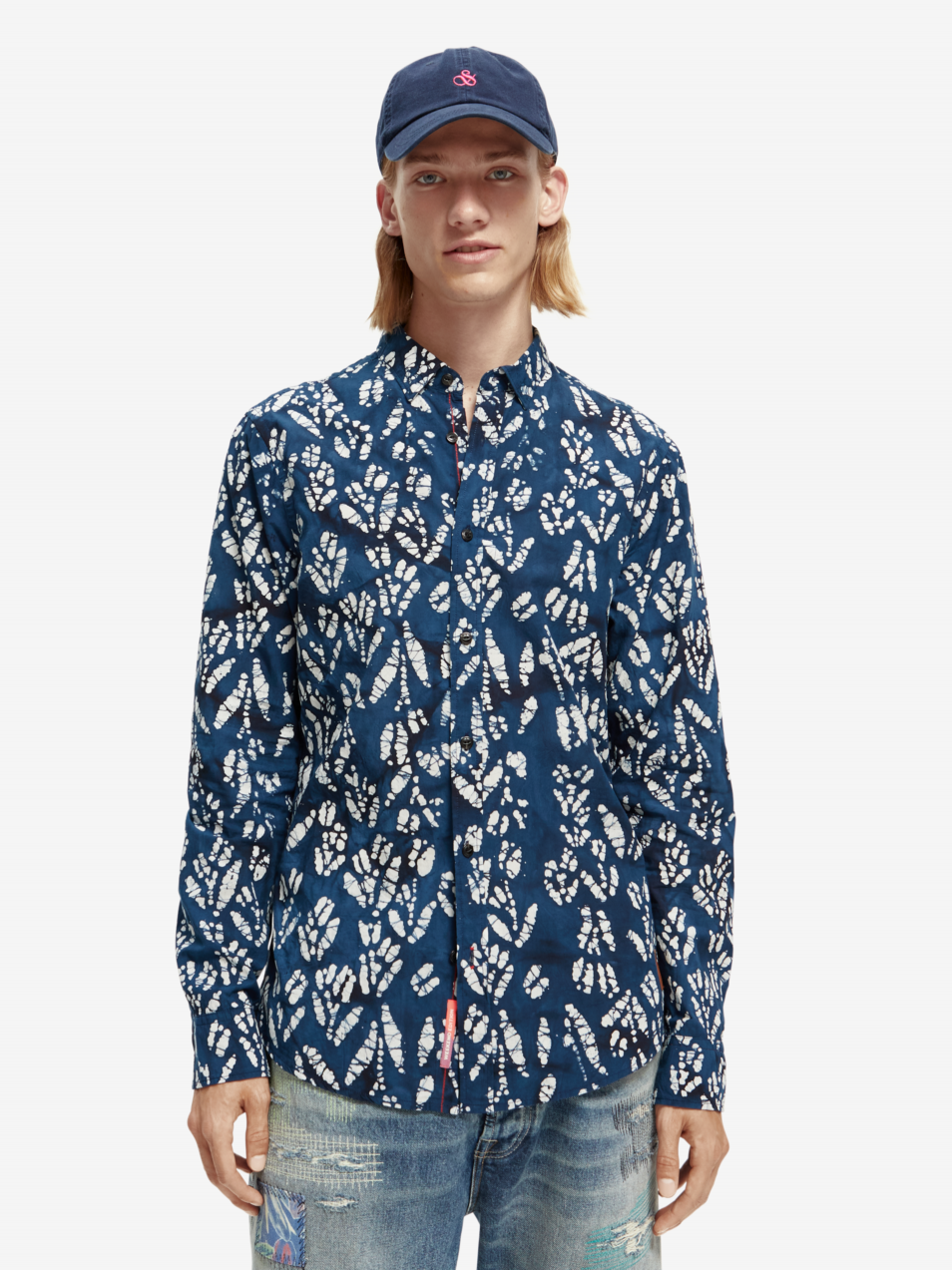 Tmavomodrá pánska vzorovaná košeľa Scotch & Soda