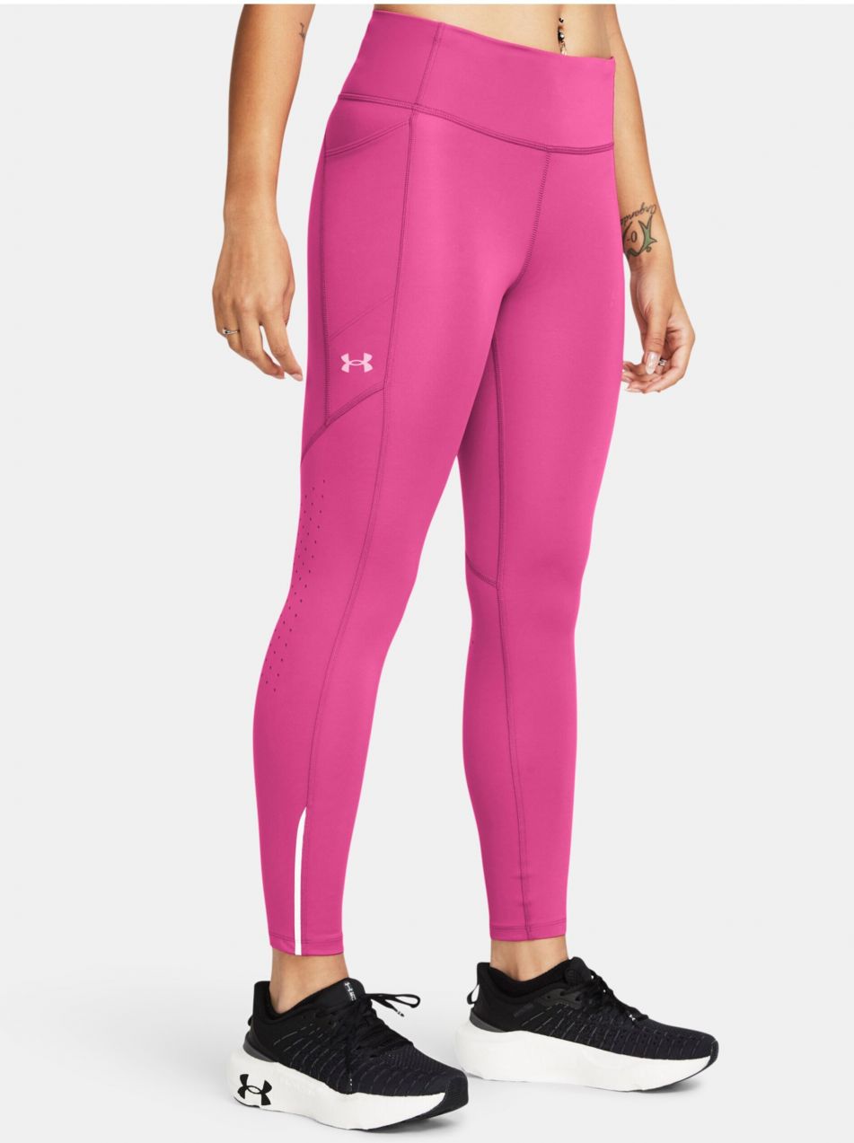 Ružové dámske legíny Under Armour UA Fly Fast Ankle Tights