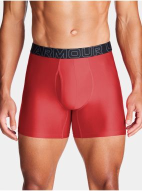 Súprava troch pánskych boxeriek v čiernej, šedej a červenej farbe Under Armour UA Performance Tech 6in