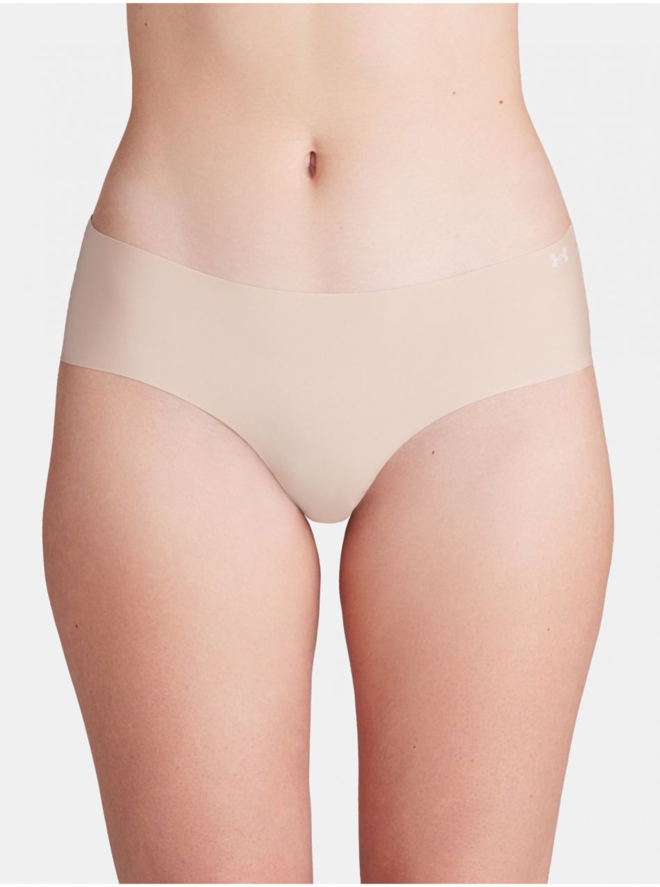 Súprava troch dámskych nohavičiek v béžovej farbe Under Armour UA Pure Stretch NS Hipster