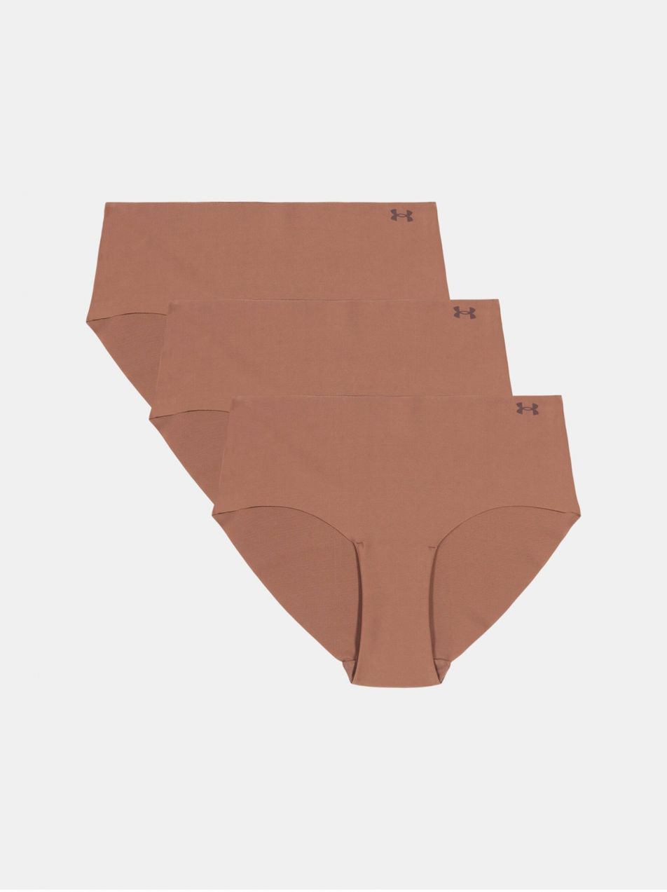 Súprava troch dámskych nohavičiek v hnedej farbe Under Armour UA Pure Stretch NS Hipster