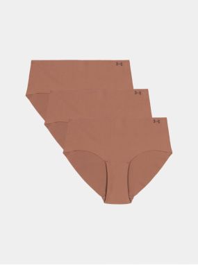 Súprava troch dámskych nohavičiek v hnedej farbe Under Armour UA Pure Stretch NS Hipster