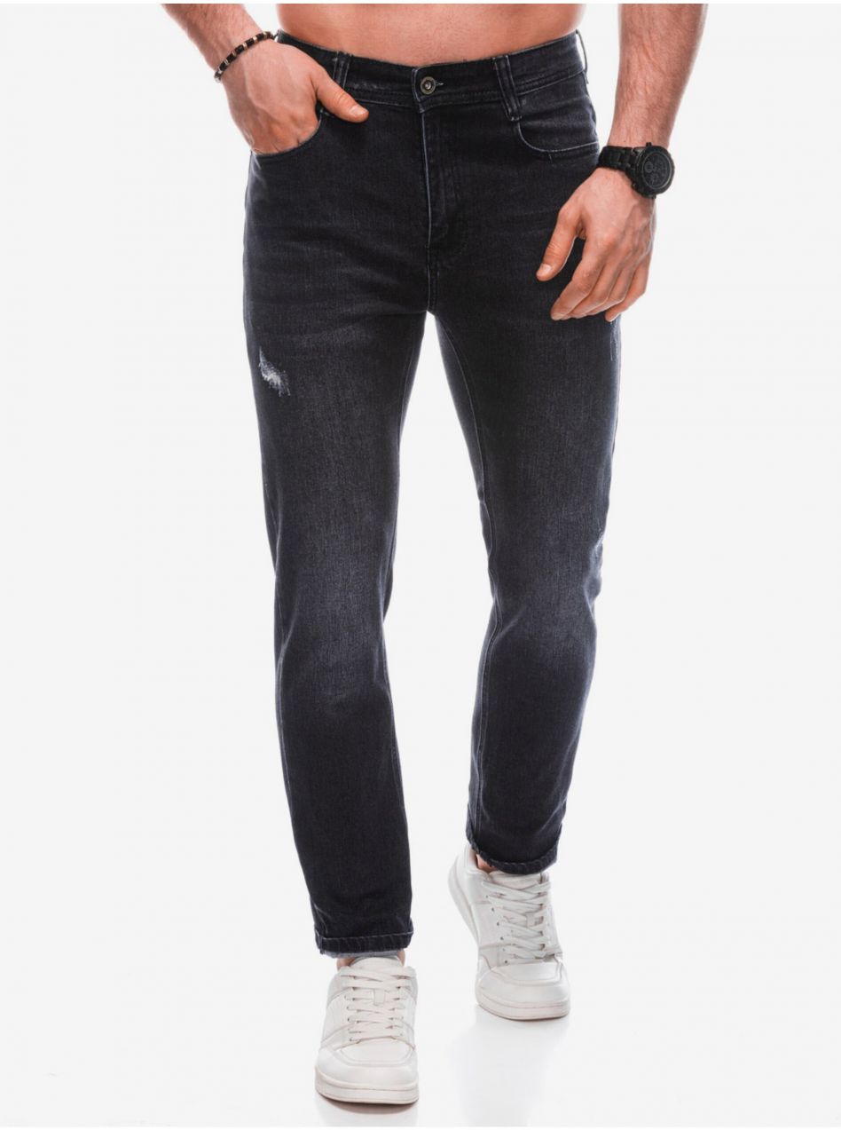 Čierne pánske slim fit džínsy Edoti
