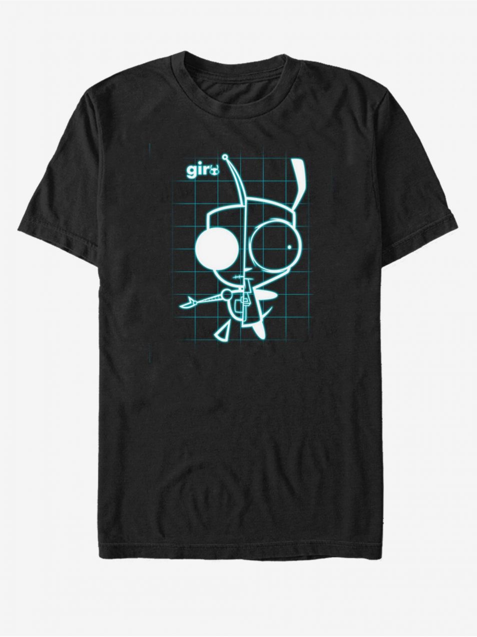 Čierne unisex tričko Nickelodeon GIR SCHEMATIC
