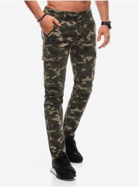 Kaki pánske army cargo nohavice Edoti