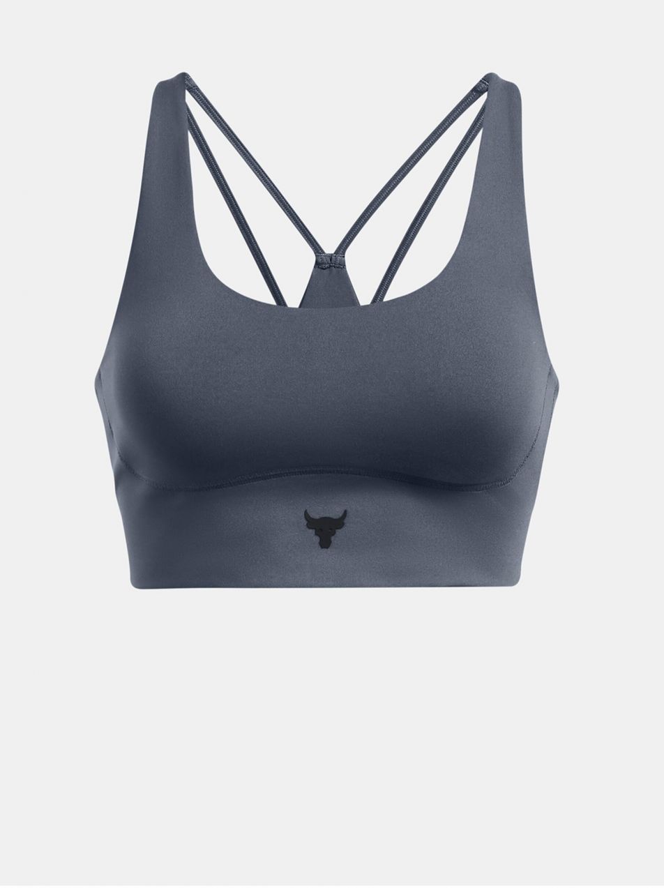 Šedá dámska športová podprsenka Under Armour Project Rock LG Grind Sportlette