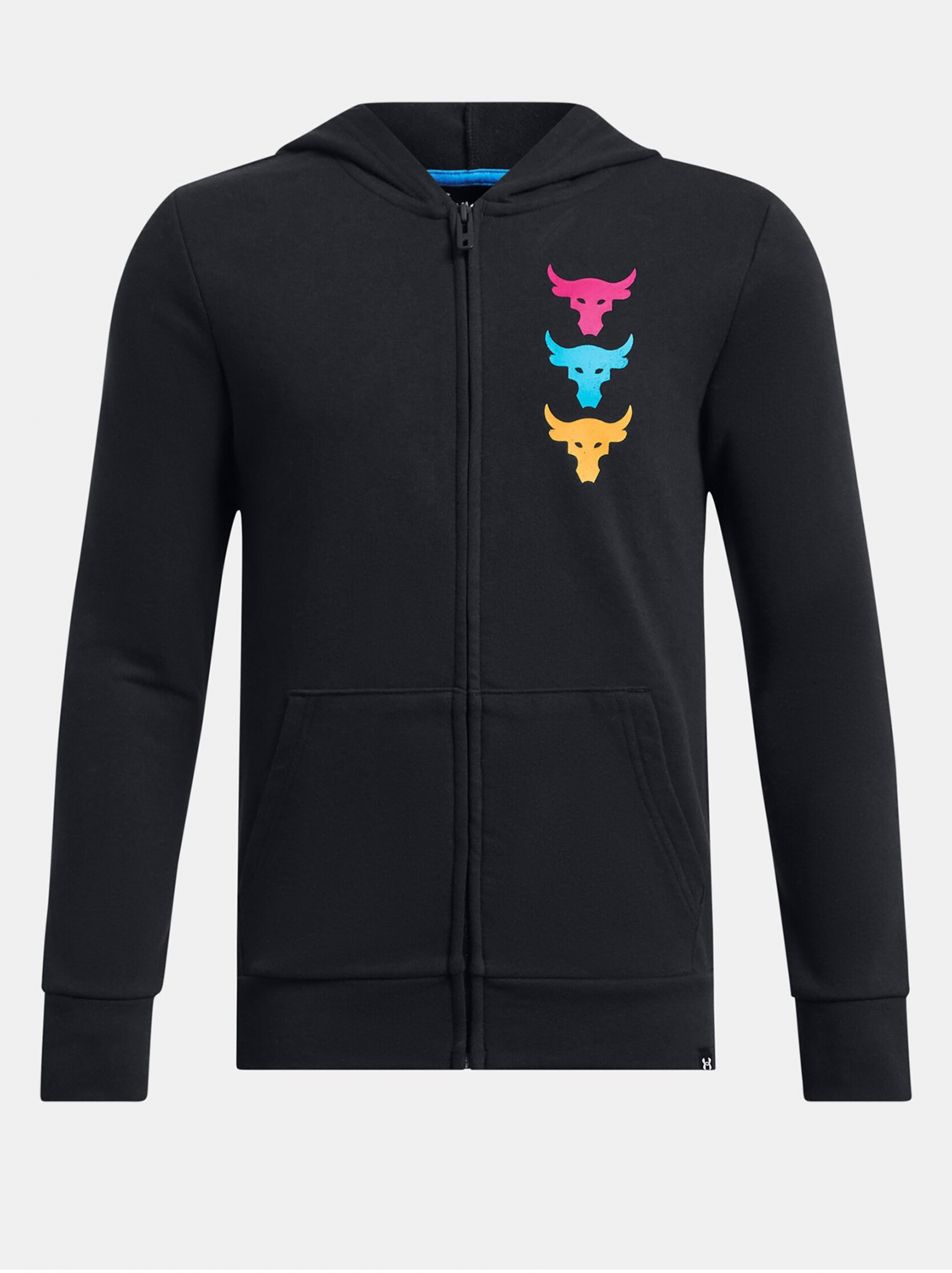 Čierna chlapčenská mikina Under Armour Project Rock Boys LS FZ HD