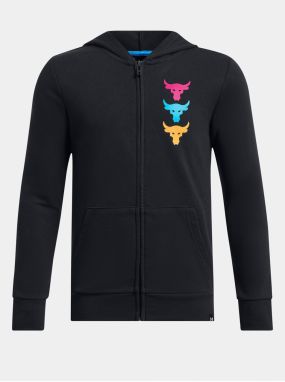 Čierna chlapčenská mikina Under Armour Project Rock Boys LS FZ HD