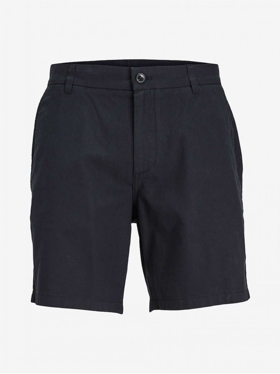 Čierne pánske chino kraťasy s prímesou ľanu Jack & Jones Ace