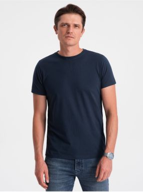 Tmavomodré pánske basic tričko Ombre Clothing