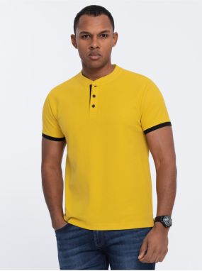 Žlté pánske polo tričko Ombre Clothing