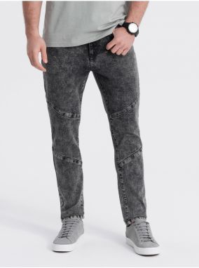 Sivé pánske slim fit rifle Ombre Clothing