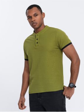 Svetlo zelené pánske polo tričko Ombre Clothing