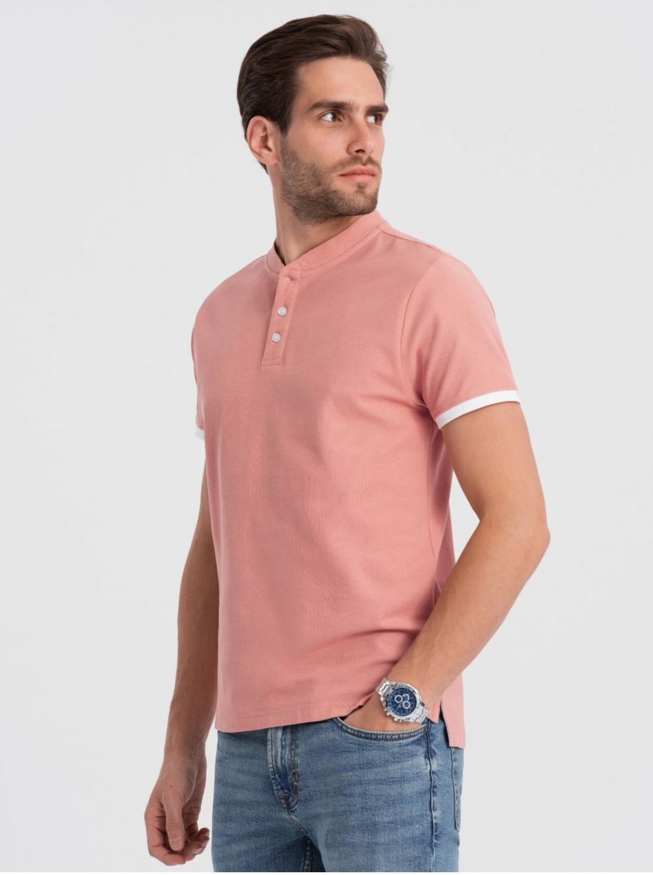 Staroružové pánske polo tričko Ombre Clothing
