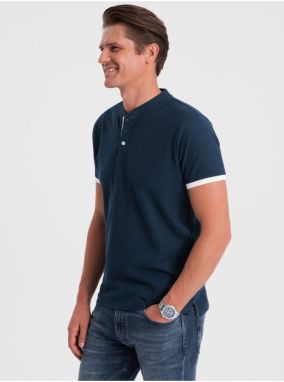 Tmavomodré pánske polo tričko Ombre Clothing