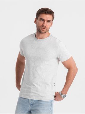 Svetlosivé pánske vzorované tričko Ombre Clothing