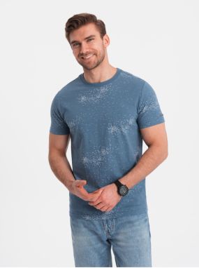Modré pánske vzorované tričko Ombre Clothing