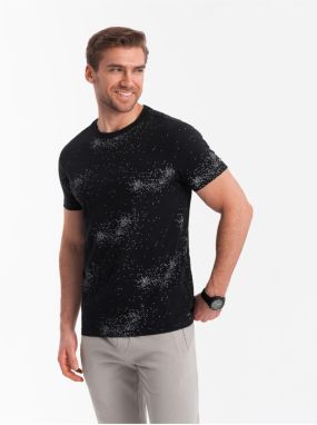 Čierne pánske vzorované tričko Ombre Clothing